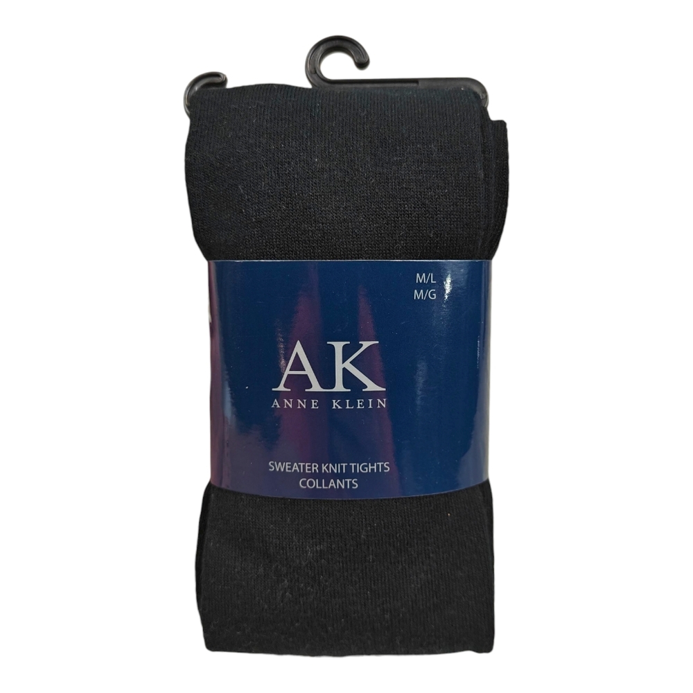 Anne Klein Sweater knit Tights Collants Black Leggings